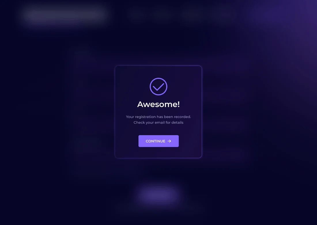 TECHNOSPHERE - Registration success